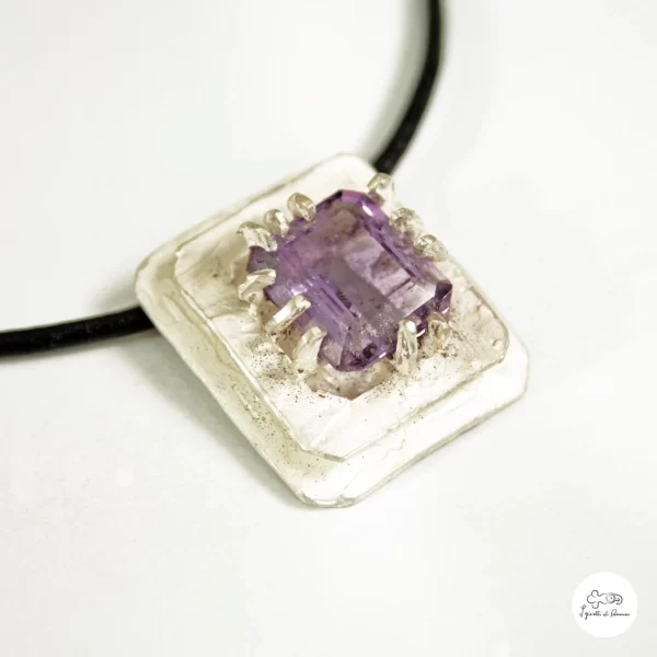 Silver pendant with amethyst - Image 2