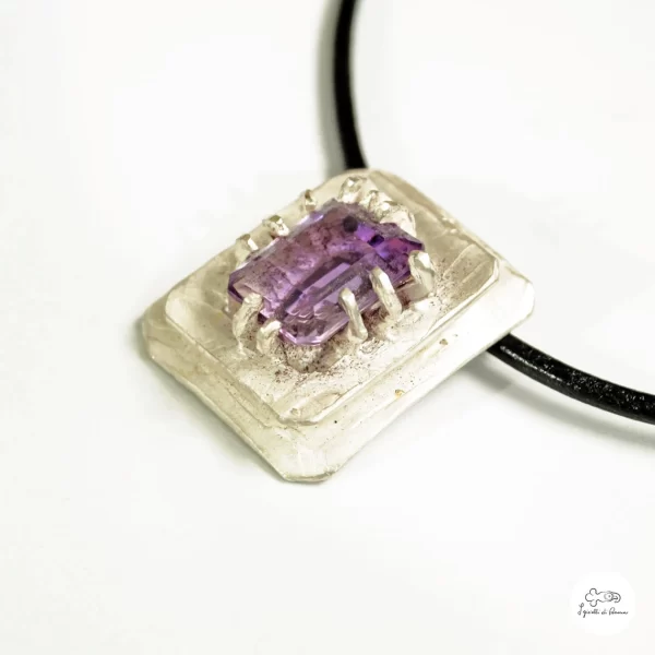 Silver pendant with amethyst - Image 3