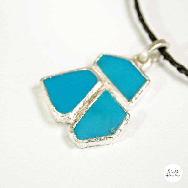 Silver pendant with turquoise - Image 3