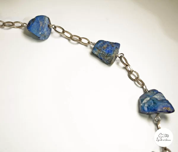 Silver necklace with lapis lazuli - Image 3